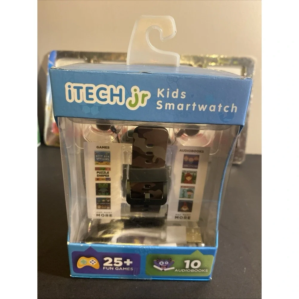 iTech Junior Boys Earbuds & Smartwatch Set - Black